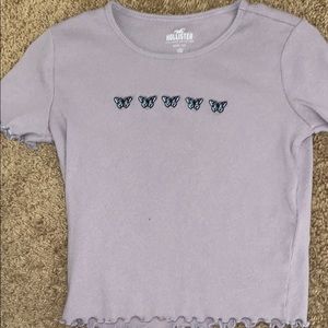 Hollister purple butterfly shirt